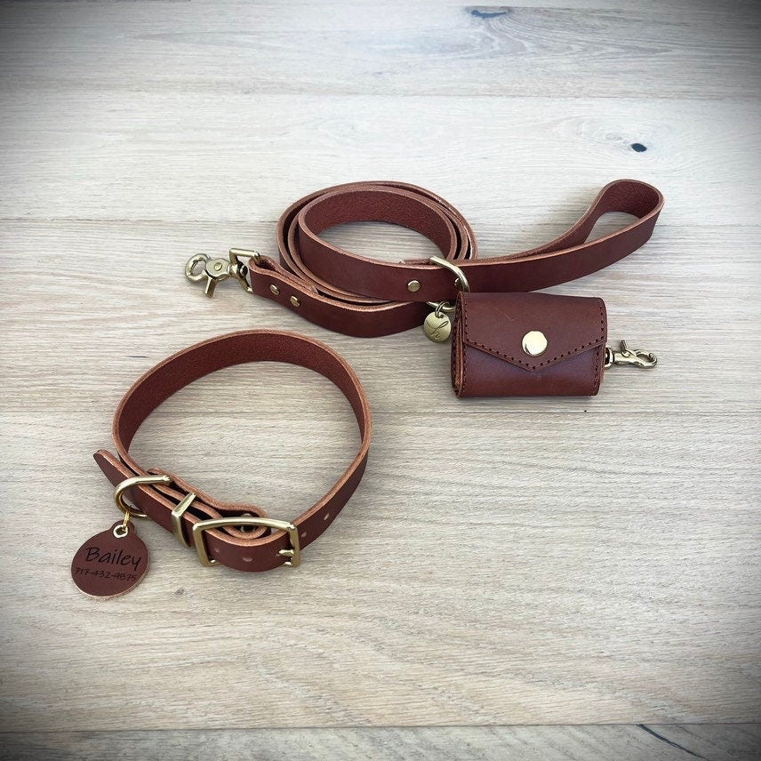 Brown Luxury Leather Dog Collar