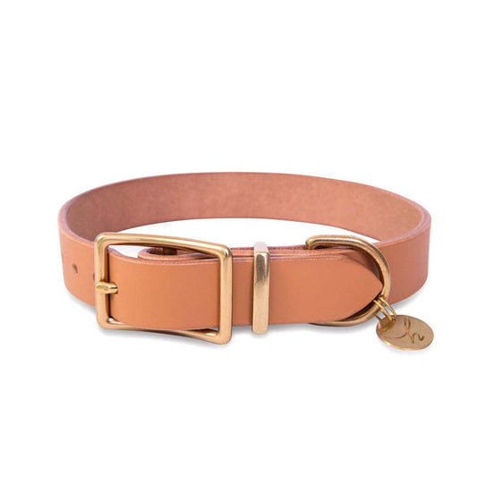 Tan Luxury Leather Dog Collar