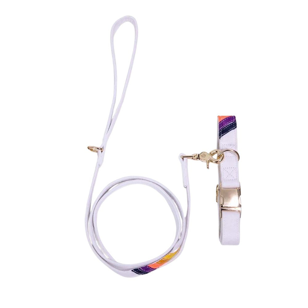 Off White Vintage Sunset Collar & Leash Bundle