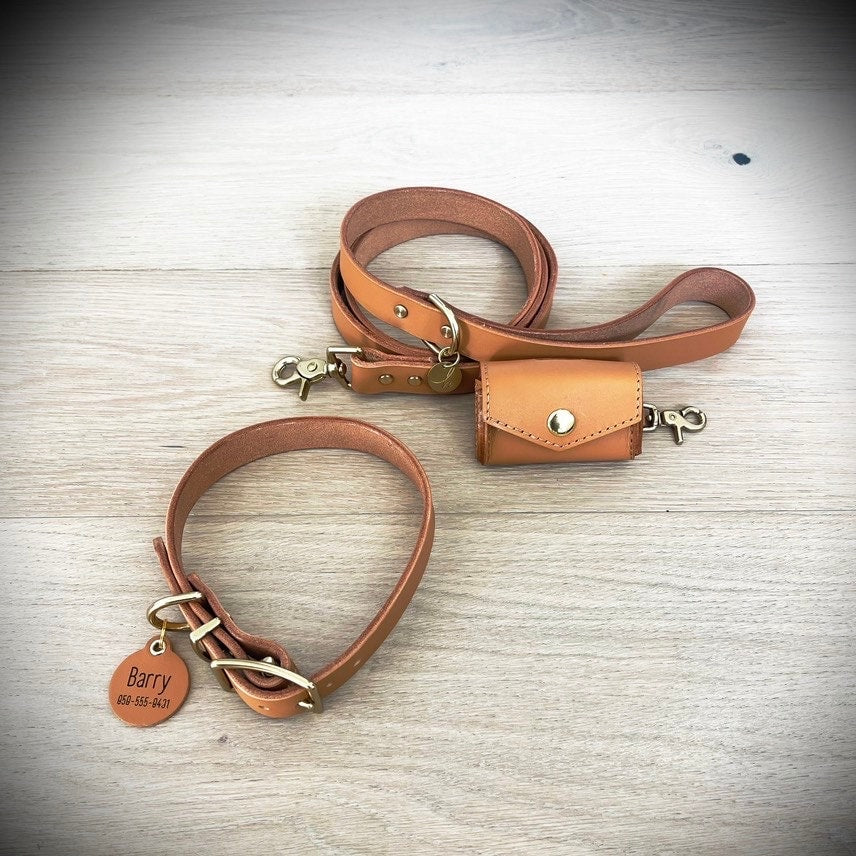 Tan Luxury Leather Dog Leash