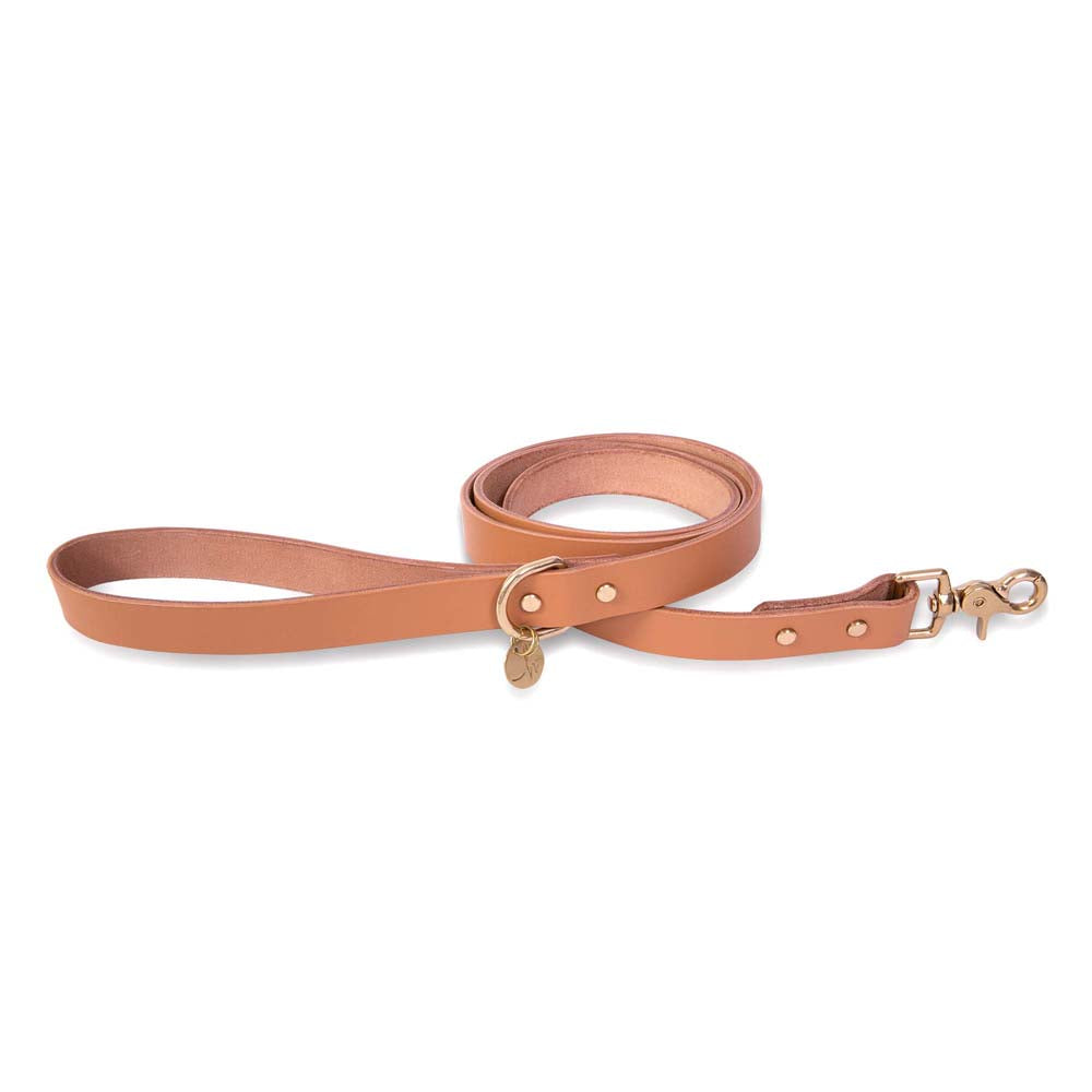 Tan Luxury Leather Dog Leash